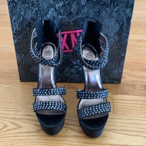 Mix no 6 Black High Heels with rhinestones.